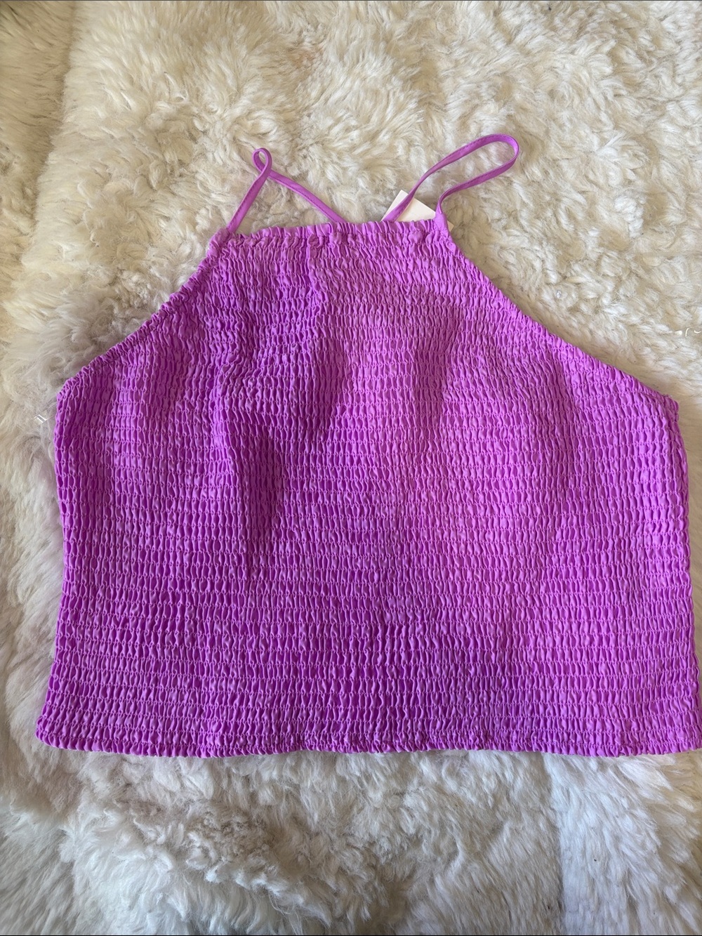 a new day Smocked Halter Crop Top - Lilac